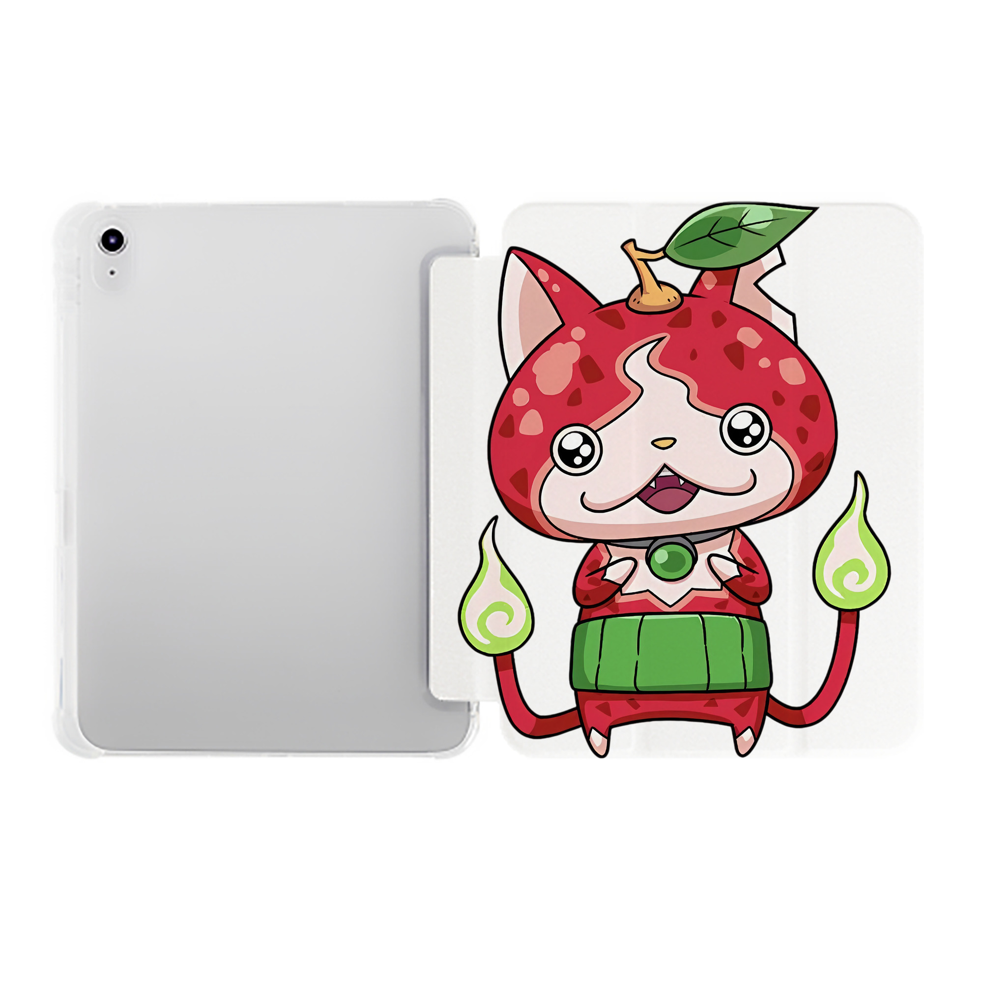 （画像用） 妖怪ウォッチ Yo-kai Watch IPad ケース ペン収納付き 三つ折りスタンド PUレザー×シリコン 対応機種9.5/10.5/10.9インチ